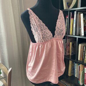 Satin Lacemade Lingerie Y2K Style Cami Pale Pink Sz S Coquette Fairycore Angel